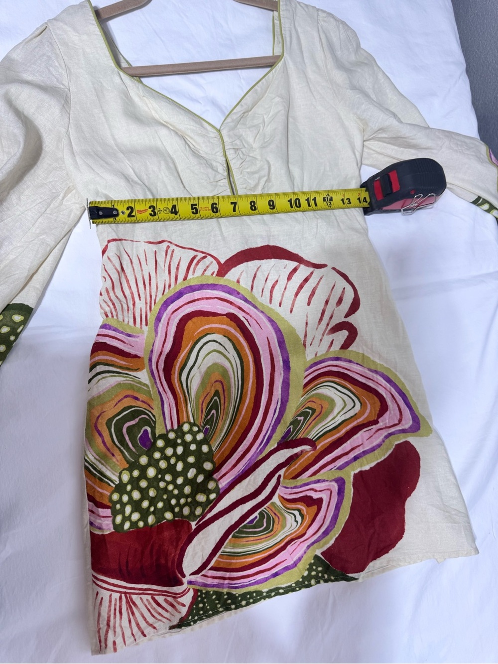 Anthropologie Cream Tunic with Bold Multi-Color Floral Print - Picture 9 of 17